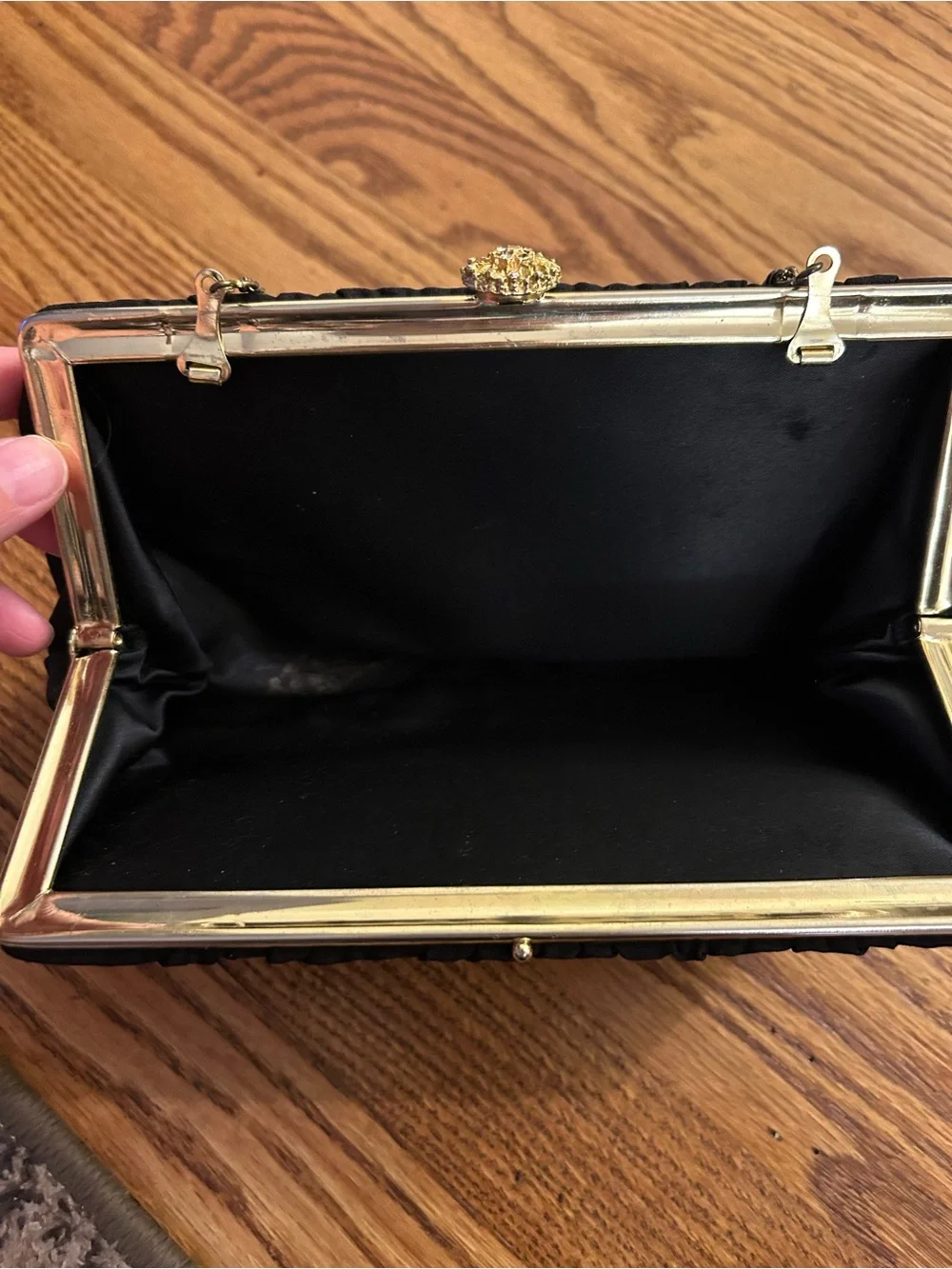 Classic Black Evening Clutch with Chain Handle